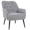 Modern Linen Upholstered Armchair With Metal Legs - ModernLuxe - 4 of 4