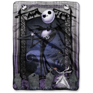 Disney Nightmare Before Christmas Blanket Super Plush Fleece Throw 46" X 60" Multicolored - 1 of 4