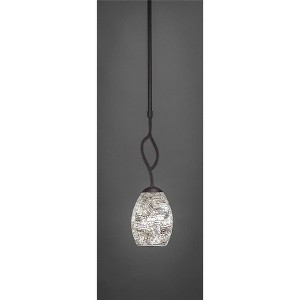 Toltec Lighting Revo 1 - Light Pendant in  Dark Granite with 5" Natural Fusion Shade - 1 of 1