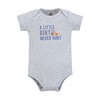 Hudson Baby Infant Boy Cotton Layette Set, Blue Construction Trucks - 4 of 4