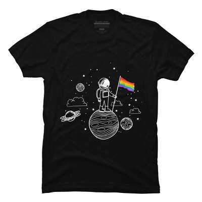 Adult Design By Humans Astronaut Rainbow Flag Space Pride By Avocato T-Shirt