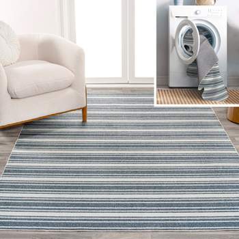 JONATHAN Y Fawning Two-Tone Striped Classic Low-Pile Machine-Washable Area Rug