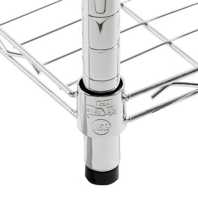 Heavy-Duty Chrome 4-Tier Adjustable Steel Shelving Unit