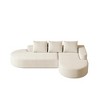 108.5'' Chenille Modern Curved Sectional Sofa with 3 Pillows, Modular Free Combination, and L-Shaped Design - 2 of 4