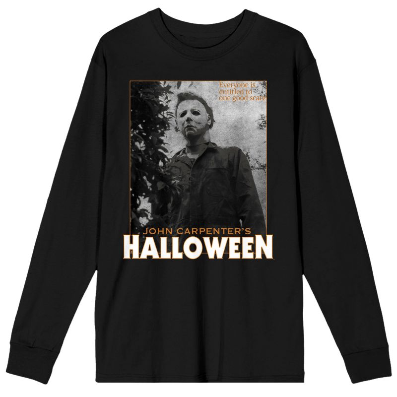 John Carpenter's Halloween Michael Myers Poster Men's Black Long Sleeve Shirt, 1 of 2