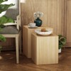 JIONJOY Natural Wood Tree Stump Side Tables with Tree Ring Design , Rustic Nightstands or Coffee Table Pair, Set of 2 - 4 of 4