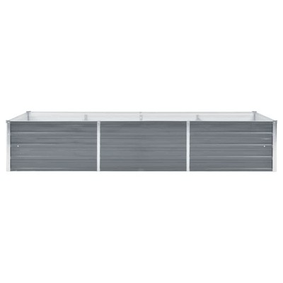 Gray Galvanized Steel Outdoor Raised Garden Bed Planter, 94.5" x 31.5" x 17.7"