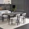 Gulches Set of 2 White Boucle Dining Chairs with Black Metal Legs - 3 of 4