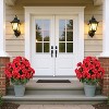 Artificial Lavender Begonia Ball Trees, 2 Set of 23'' UV Resistant Fake Evergreen Shrubs Bushes Plants with Ground Spike for Front Porch Garden - 3 of 4