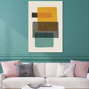 iCanvas Mcm Mustard Teal Gray II by EmcDesignLab Canvas Print Wall Art - 1 of 3
