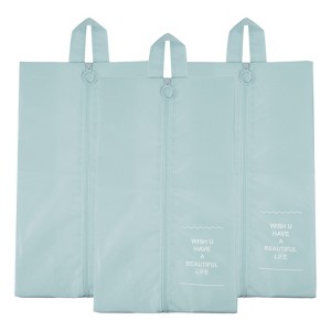 Unique Bargains Waterproof Outdoor Travel Portable Zipper Shoes Bags 3 Pcs - 1 of 4