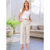 INSPIRE CHIC Women's 100% Cotton Pajama Bottoms Printed Loungewear Lightweight Sleep Pants with Pockets - 4 of 4
