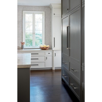 Polished Nickel and Black Bronze Cabinet Pull with Mounting Hardware