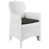vidaXL Patio Chairs 2 pcs with Cushion White Plastic Rattan Look - 2 of 4