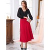 INSPIRE CHIC Women's Satin High Waist Formal A-Lined Evening Cocktail Mermaid Maxi Skirts - 3 of 4
