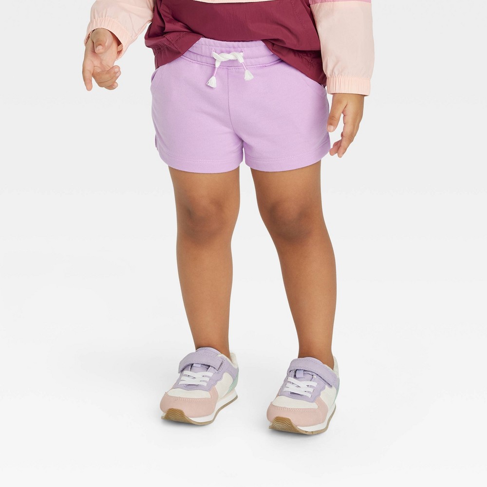 Toddler Girls' Knit Shorts - Cat & Jack™ Light Violet 18M