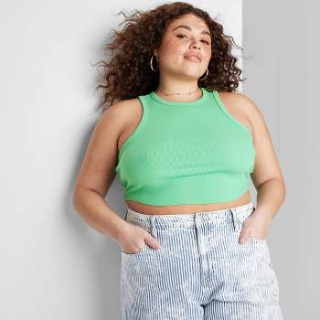 Women's Shine Knit Tiny Tank Top - Wild Fable™ Mint Green 3x : Target