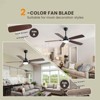 HOMLUX 52" Low Profile Ceiling Fan w/Light Remote Control 6-Speed 3-Timer,Walnut/Black/Brown - 3 of 4