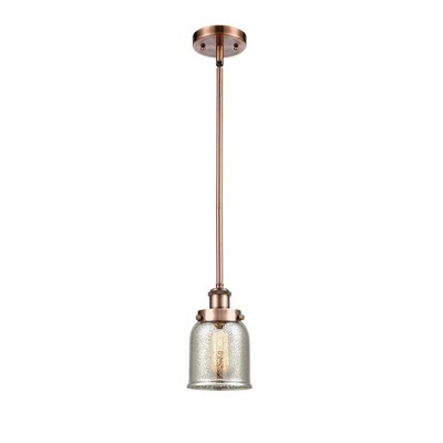 Bell - 1 Light Stem Hung Mini Pendant In Industrial Style-10 Inches Tall and 5 Inches Wide