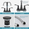 PAGED Bathroom Faucets with 360°Swivel Spout, 4 Inch Centerset Bathroom Sink Faucet with Pop Up Drain - 2 of 4