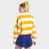 Women's Game Day Striped Cropped Long Sleeve Polo T-Shirt - JoyLab™ - 2 of 3