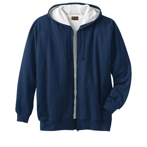 Boulder Creek by KingSize Men's Big & TallKingSize Full-Zip Thermal Hoodie  - Big - 8XL, Blue