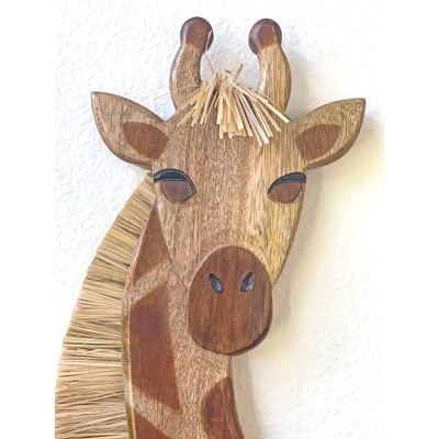 Handcrafted Wooden Giraffe Wall Decor for Nursery
