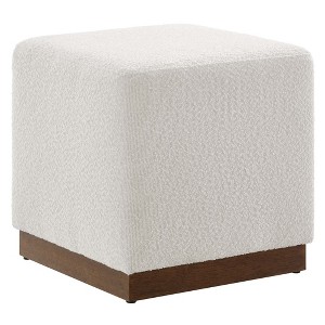 Modway Tilden Square Ottoman – 17" Boucle Upholstered Footrest or Accent Seat in Modern Style - 1 of 4