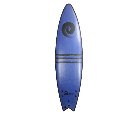 Quest High Performance Soft-Top Surfboard - Blue (7')