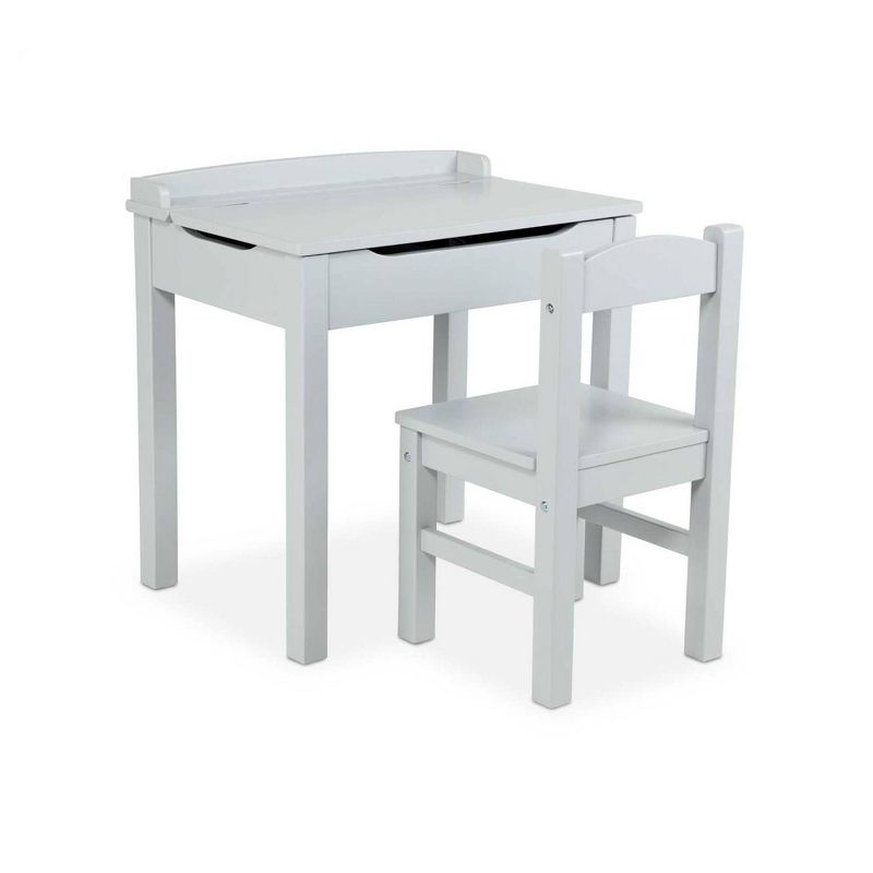 Melissa &#38; Doug Wooden Child&#39;s Lift-Top Desk and Chair - Gray, 1 of 12
