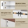 Jojoka Farmhouse Sliding Barn Door TV Stand for 50/60 inch, Adjustable Shelf,White - 3 of 4