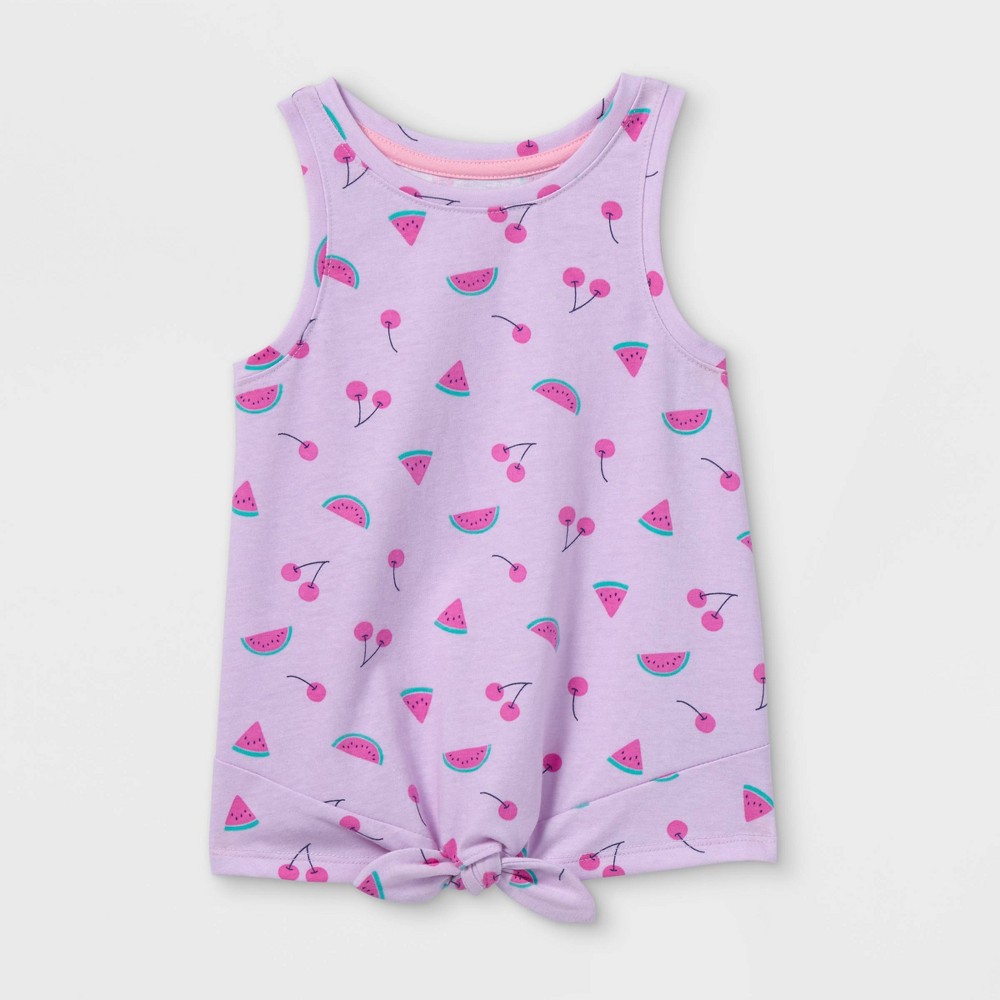 Toddler Girls' Fruit Tie-Front Tank Top - Cat & Jack Light Purple 5T