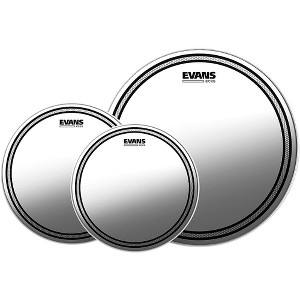 EVANS EC2S Clear Tom Heads With Free 14" HD Dry Snare Head - 1 of 3