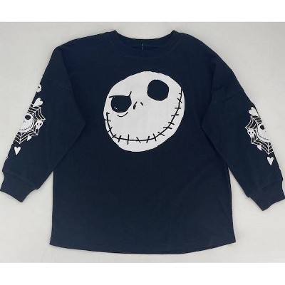 Girls' The Nightmare Before Christmas Jack Skellington Long Sleeve Graphic T-Shirt - Black