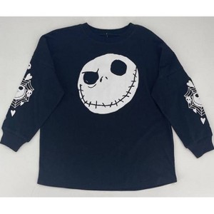 Girls' The Nightmare Before Christmas Jack Skellington Long Sleeve Graphic T-Shirt - Black - 1 of 2