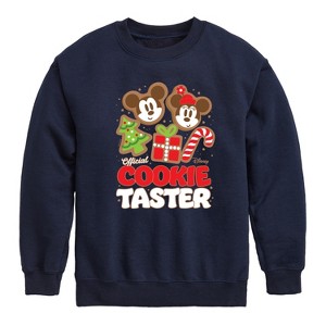Boys' - Disney - Mickey and Minnie Official Cookie Taster Christmas Graphic Long Sleeve Fleece Sweatshirt - 1 of 4