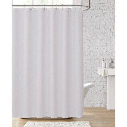 Clorox 100% Polyester Shower Curtain Set with Waterproof Peva Liner and 12 Metal Hooks (Gray)