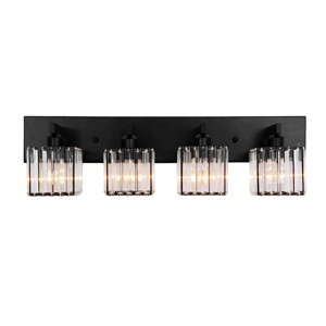 HOMLUX Modern 4-Light Bathroom Wall Light Fixture Glass Over Mirror Vanity Light - 1 of 4