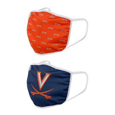 NCAA Virginia Cavaliers Youth Clutch Printed Face Covering 2pk