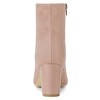 Allegra K Women's Dress Round Toe Side Zip Chunky Heel Ankle Boots - 4 of 4