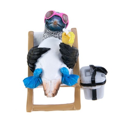 Beachcombers 2.5" Bird Sunbathing & Relaxing Nautical Coastal Decorative Figure Figurine