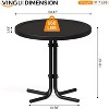 VINGLI Round Outdoor Side Table for Patio, Deck & Garden – Weather-Resistant Metal Accent Table End Table with Vintage Style, Perfect for Drinks - 3 of 4