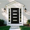Lirago 36 x 80 Left Hand Inswing Black Fiberglass Front doors with Brickmould 6-9/16" Vinyl Frame Frosted Glass - 4 of 4