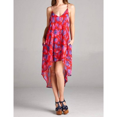 Women's Floral High Low Dress - Honey Punch
