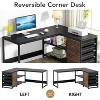 PAGED L-Shaped Computer Desk, Reversible Corner Office Desk with Drawers and Storage Shelves for Living Room - 2 of 4