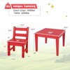 Infans 3PCS Kids Table & 2 Chairs Set Outdoor Heavy-Duty All-Weather Activity Table Set Red - 2 of 4