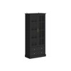 FUFU&GAGA Black Glass Door Display Storage Cabinet Tempered Glass Sturdy Cabinet - 4 of 4