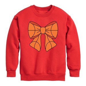 Boys' - Instant Message - Basketball Bow Graphic Long Sleeve Fleece Sweatshirt - 1 of 4