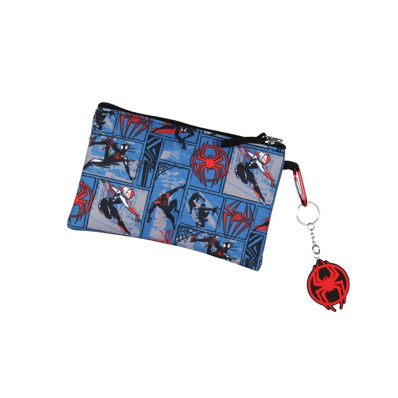 Spider-Man Miles Morales Backpack Lunch Box Key Chain Case 5 pc Set Blue, 4 of 7