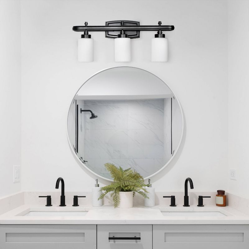 3-Light Essentix Contemporary Vanity Uplight Downlight Wall Mounted Fixture - Lalia Home, 3 of 10